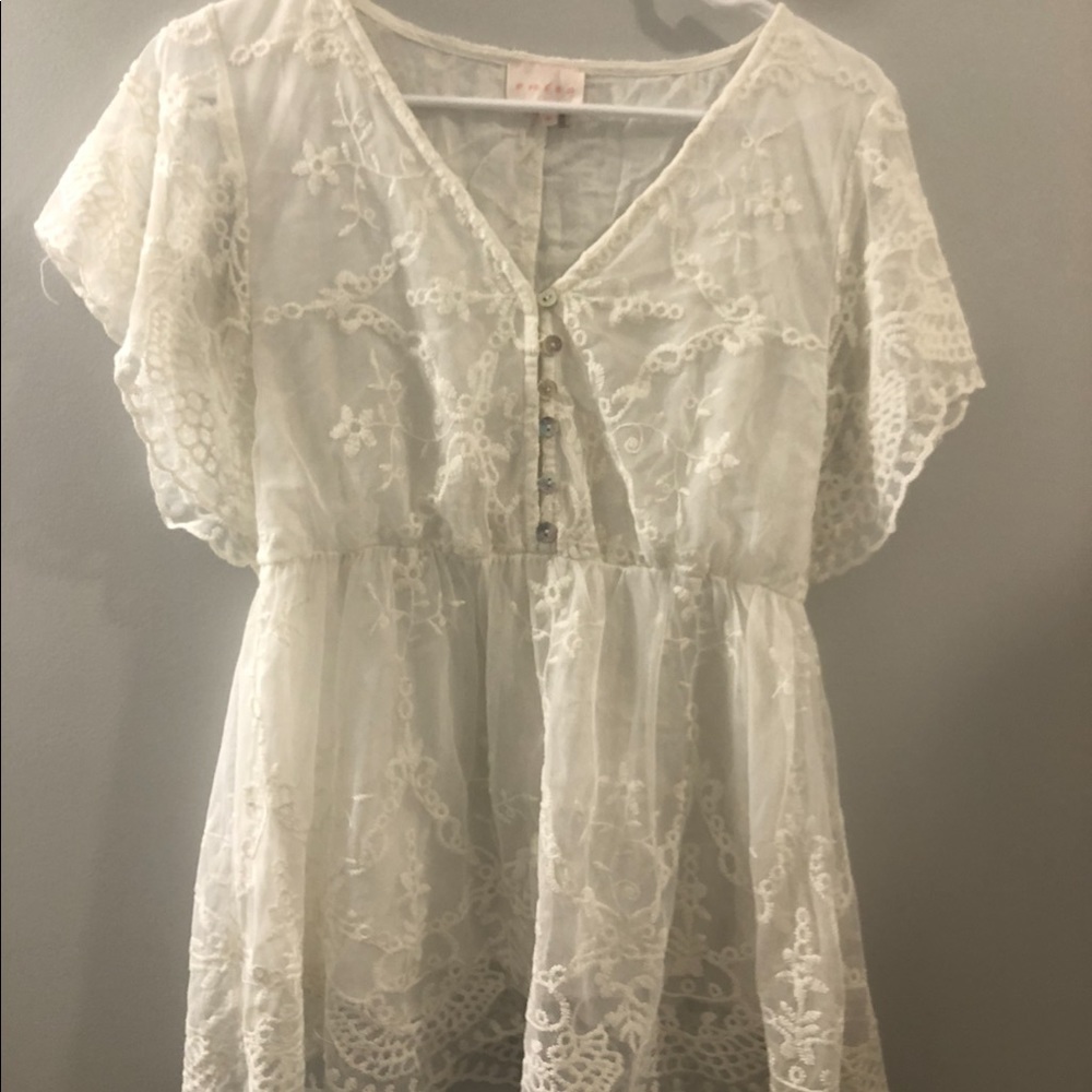 white floral boutique shirt